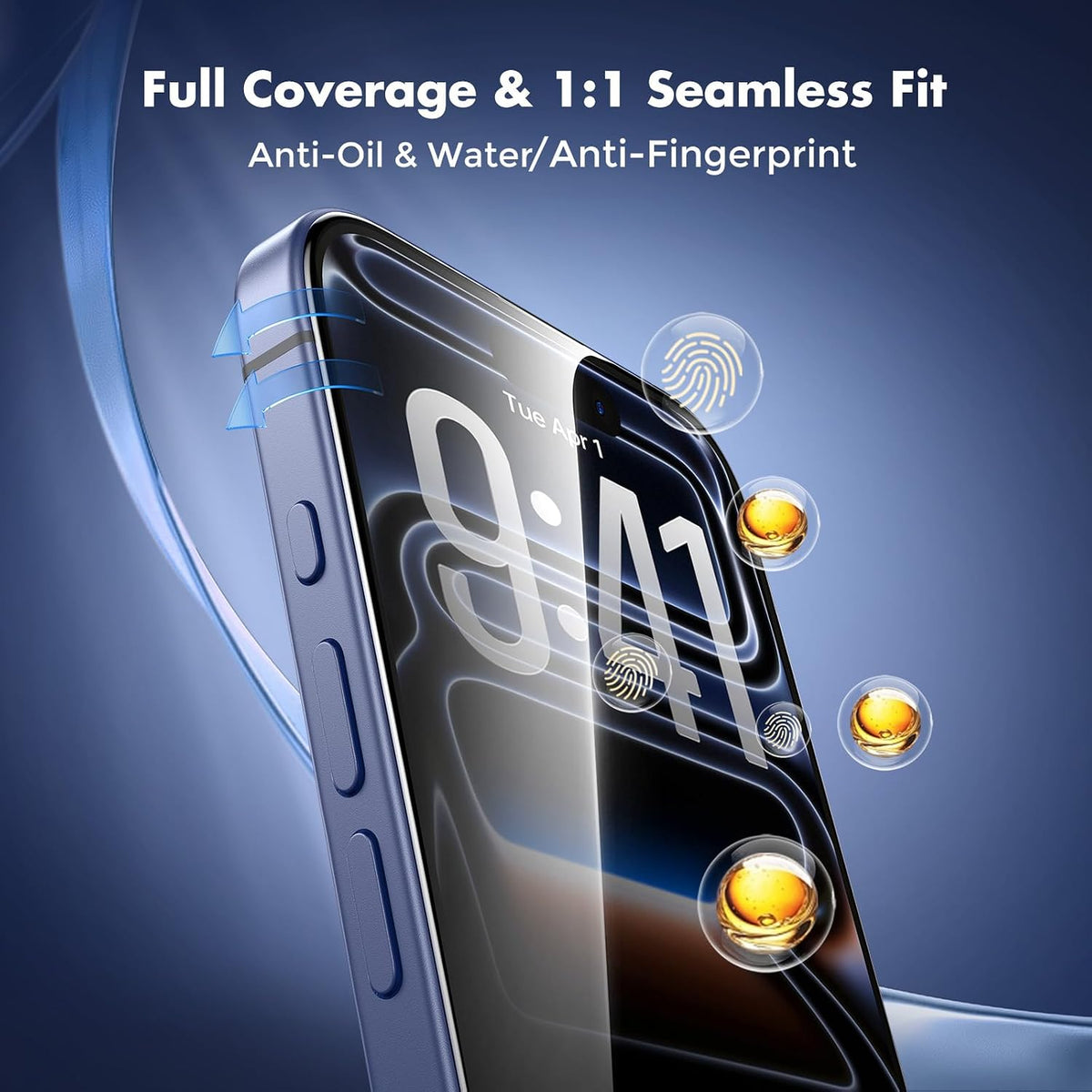 UNBREAKcable Privacy Screen Protector for iPhone 15, Full Coverage