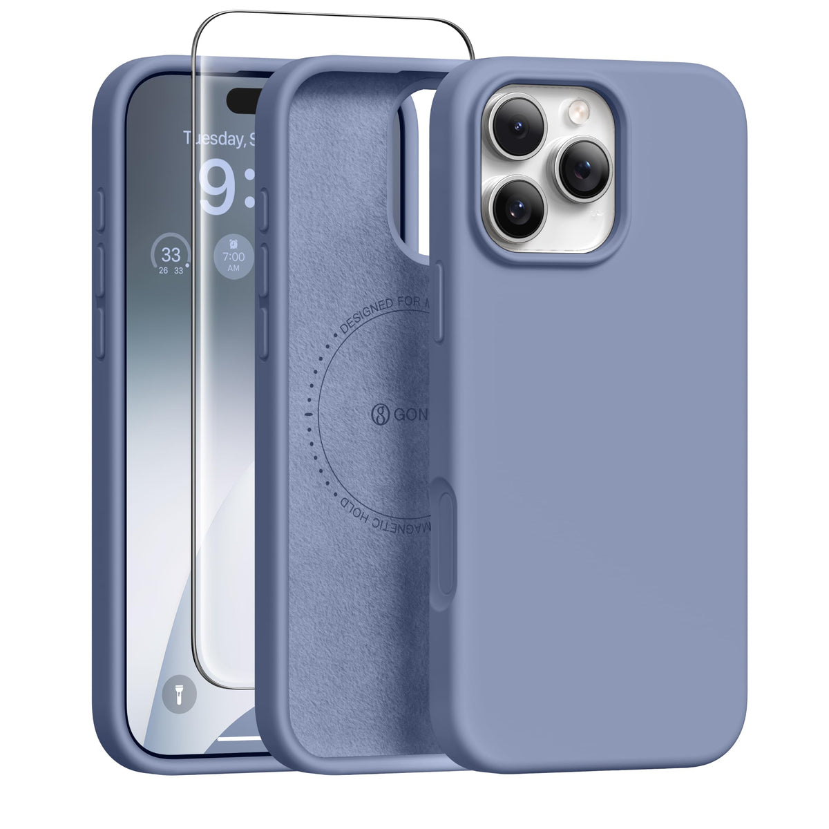 GONEZ for iPhone 18 Pro Max Case/iPhone 17 Pro Max Case, Mist Blue