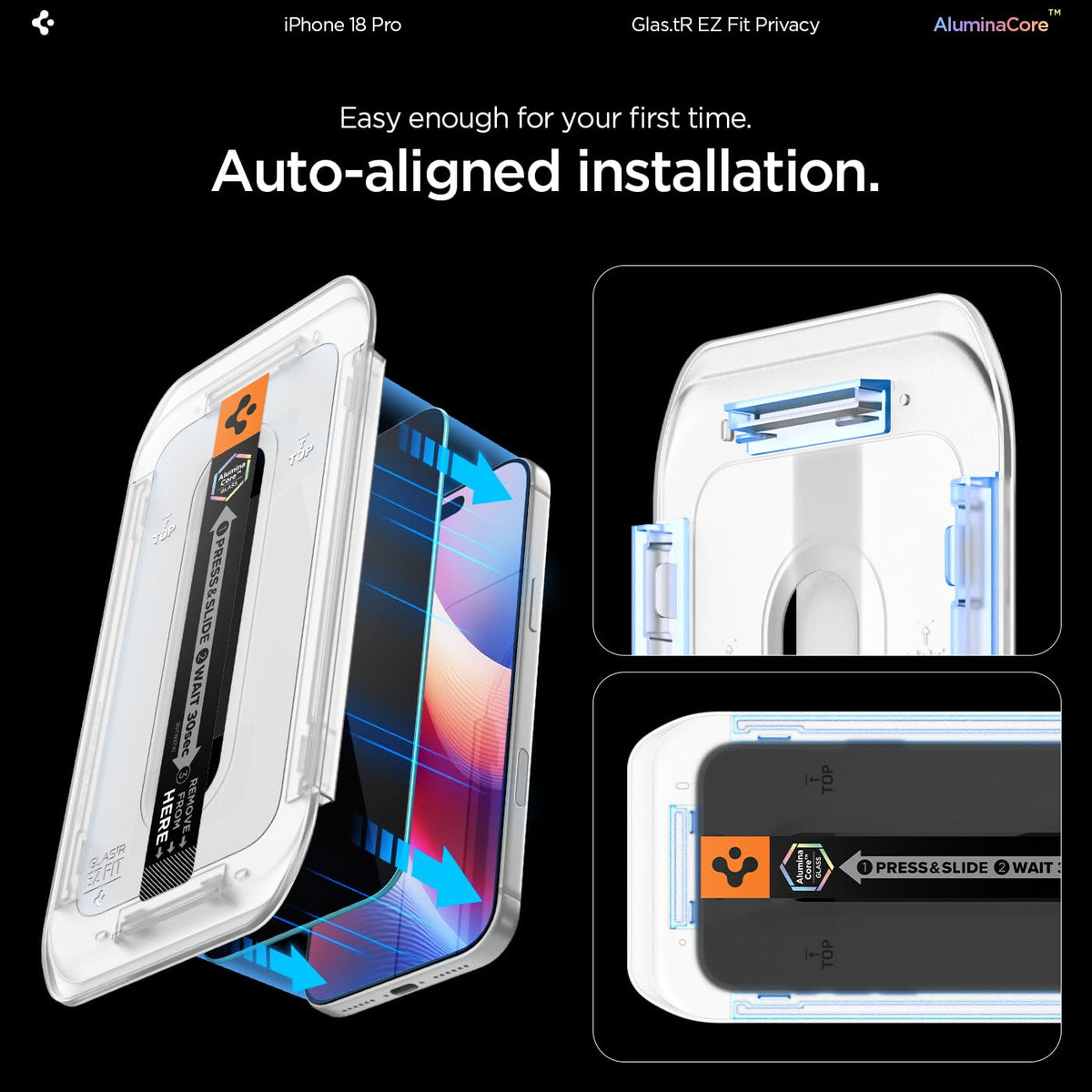 Spigen Privacy Filter Tempered Glass Screen Protector for iPhone 18 Pro Max