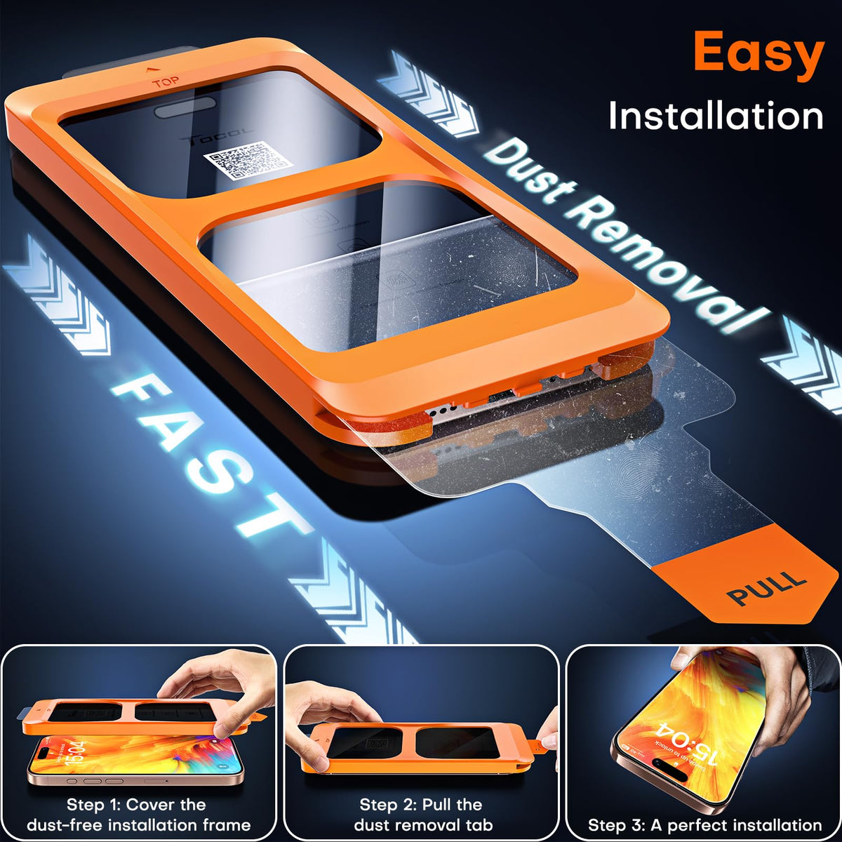 TOCOL for iPhone 17 Screen Protector, Easy Installation