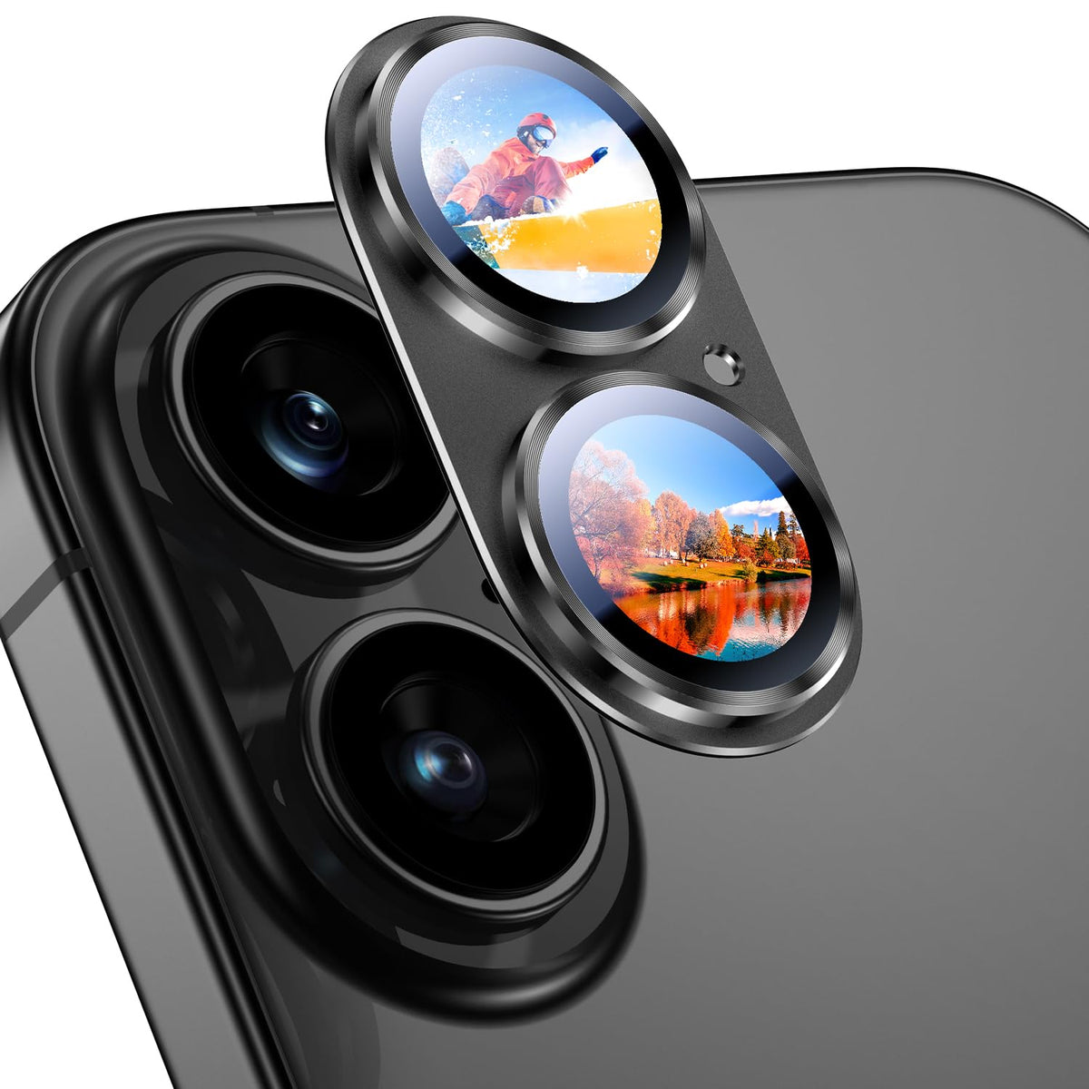Uyiton for iPhone 18 Pro Camera Lens Protector, Metal Frame Glass Cover