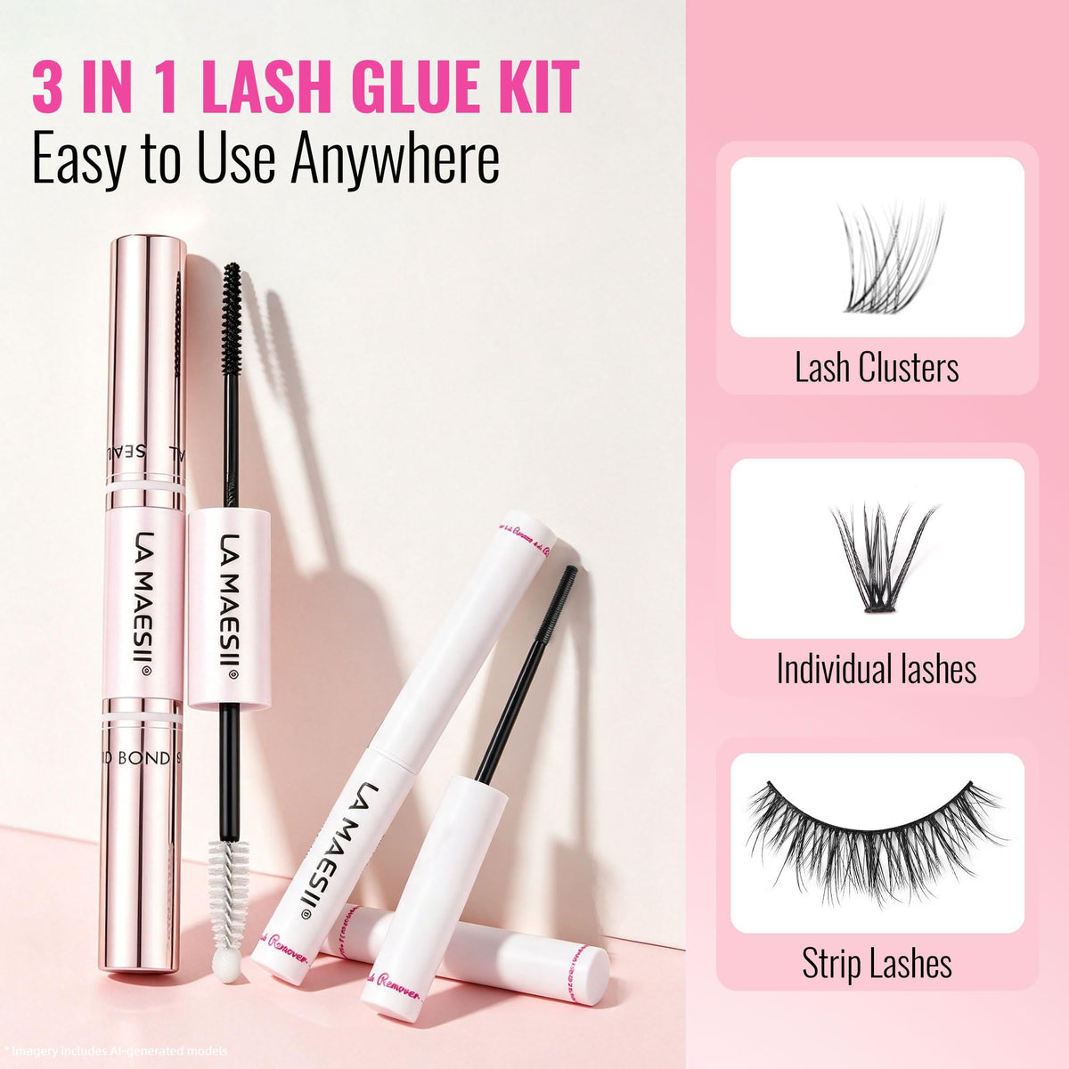 LA MAESII Lash Remover for Lash Clusters 5ML Clear Remover for Lash Cluster