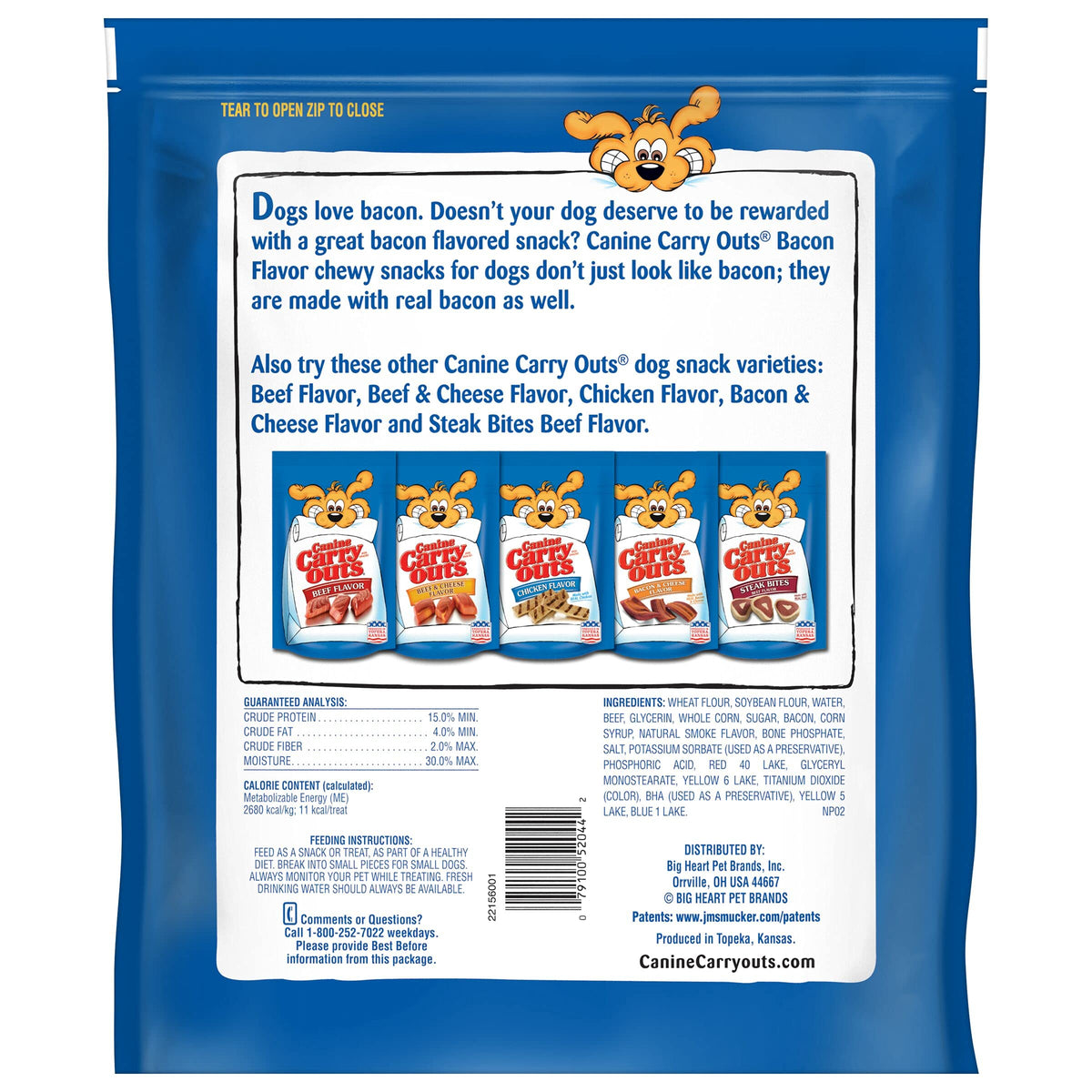 Canine Carry Outs Bacon Flavor Dog Treats, 47 Ounce Bag