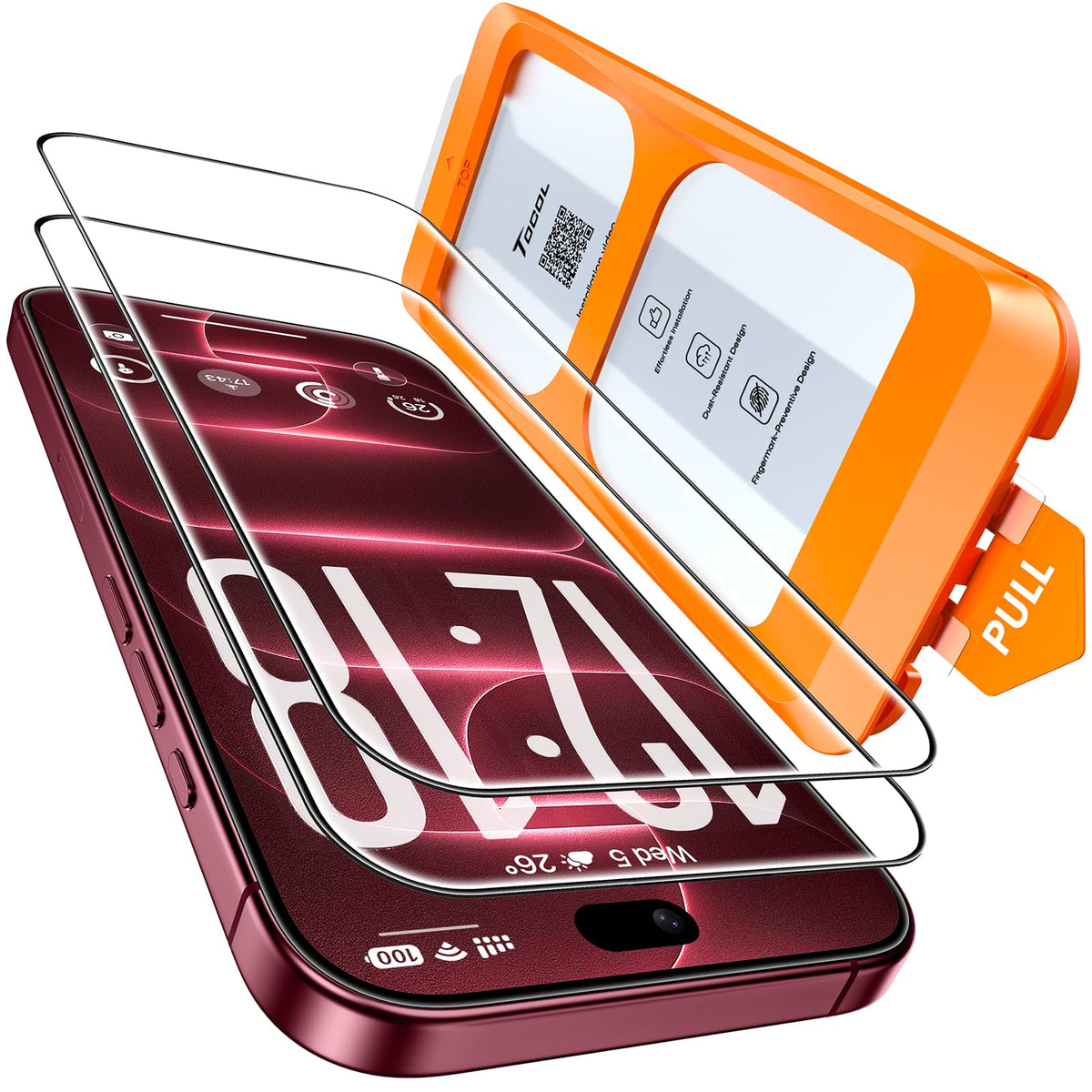 TOCOL for iPhone 17 Screen Protector, Easy Installation