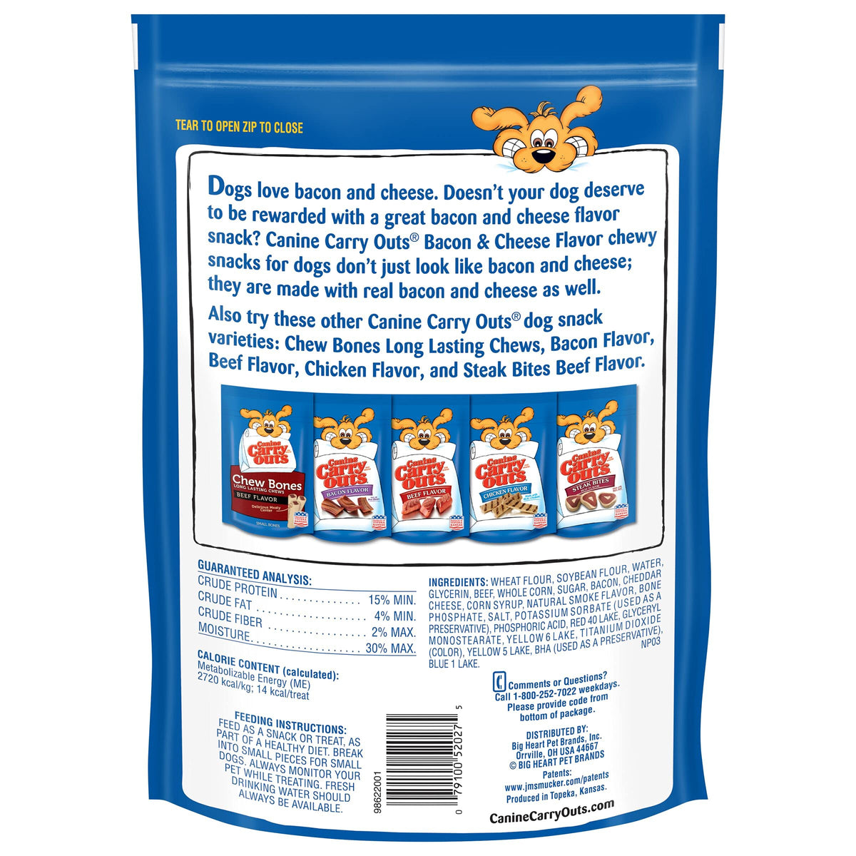 Canine Carry Outs Bacon Flavor Dog Treats, 47 Ounce Bag