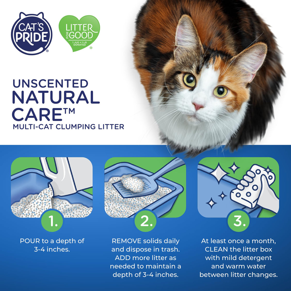 Cat's Pride Total Odor Control, Max Power, Clumping Litter Unscented 15lb