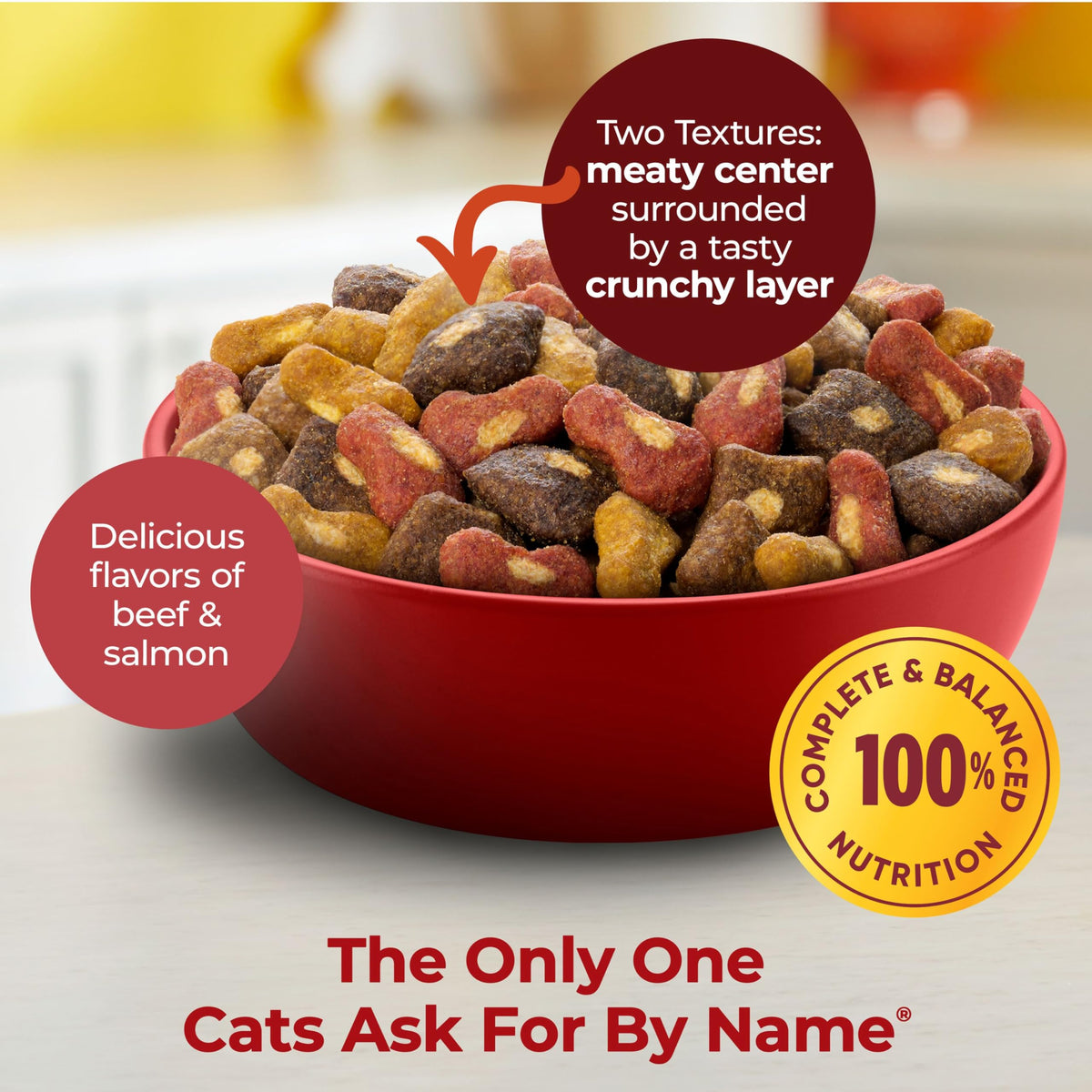 Meow Mix Tender Centers, Dry Cat Food, Salmon & Turkey Flavors, 4 Bags