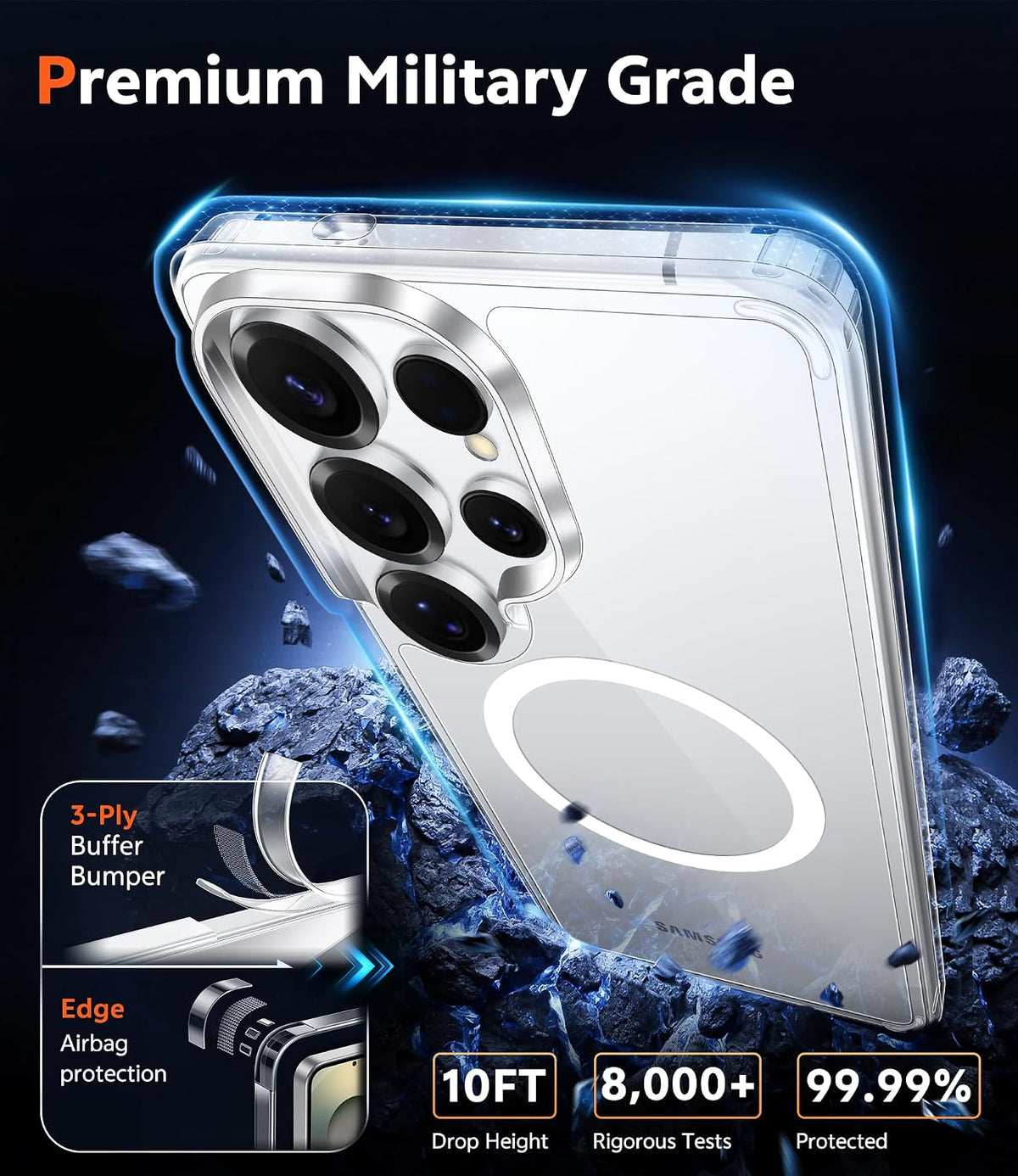 FNTCASE Magnetic for Samsung Galaxy Z-Flip-7 Case, Clear