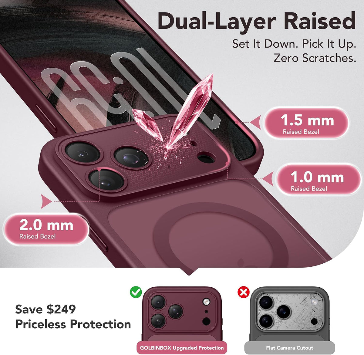 Magnetic Shockproof for iPhone 18 Pro & iPhone 17 Pro Case, Sunset Orange