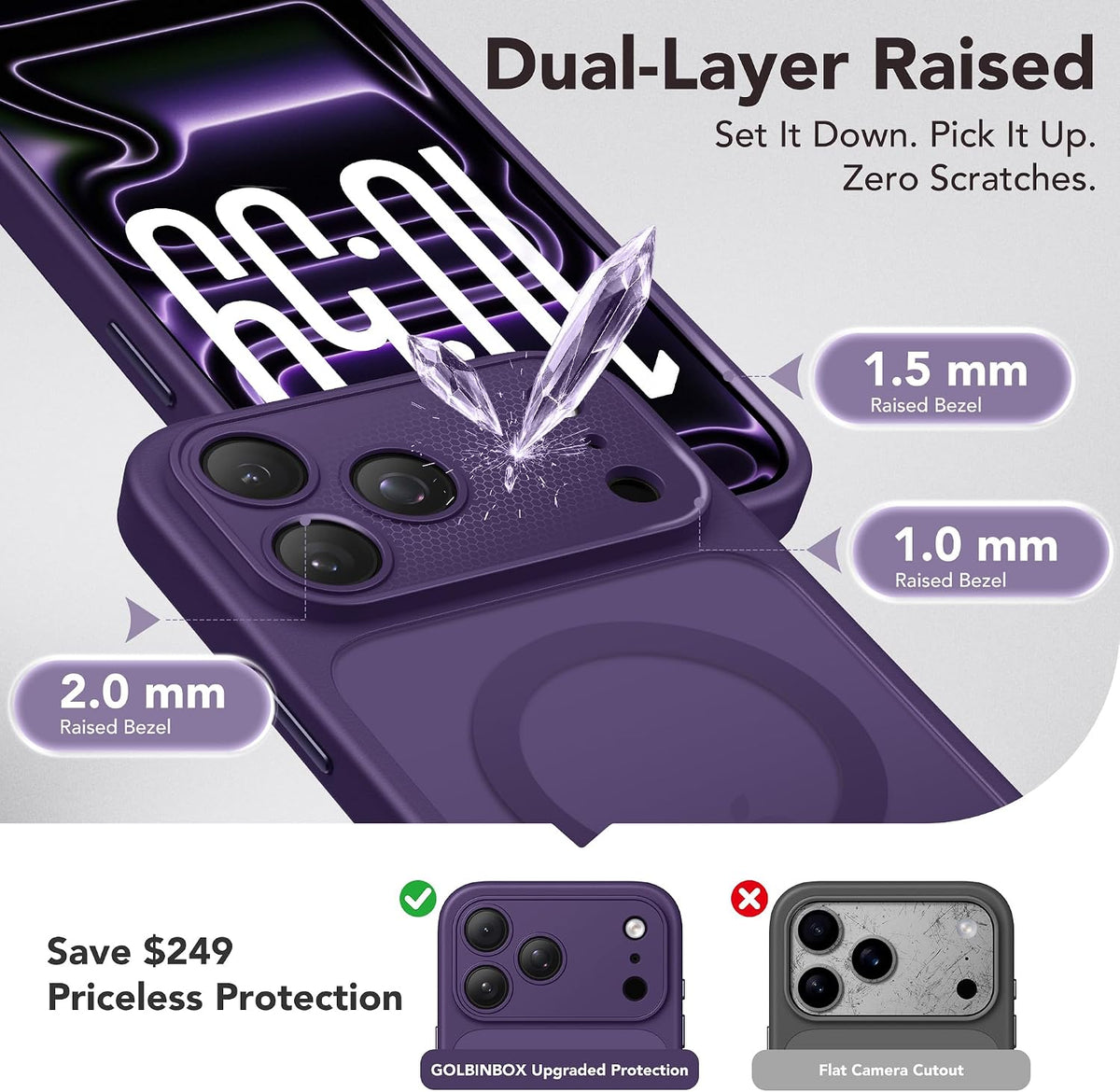Magnetic Shockproof for iPhone 18 Pro & iPhone 17 Pro Case, Sunset Orange