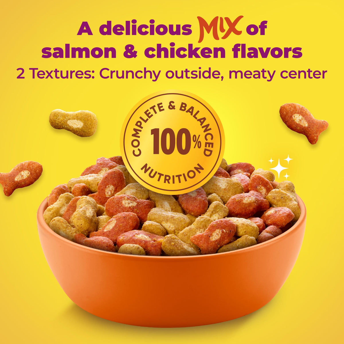 Meow Mix Tender Centers, Dry Cat Food, Salmon & Turkey Flavors, 4 Bags