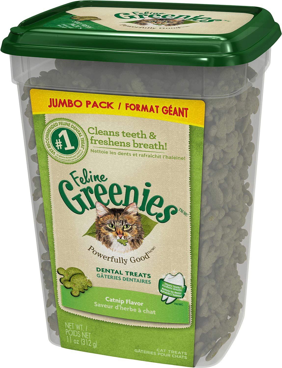 Greenies Feline Natural Dental Cat Treats, Catnip Flavor, 4.6 oz