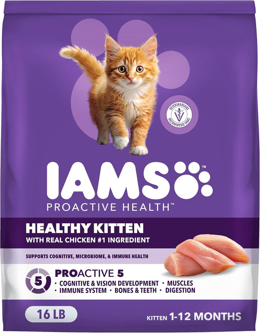 IAMS Proactive Health Healthy Kitten Dry Cat Food, Chicken, 16 lb