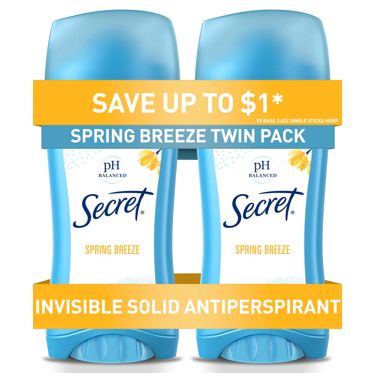 Secret Antiperspirant Deodorant for Women, Shower Fresh, 2.6 oz Pack of 2