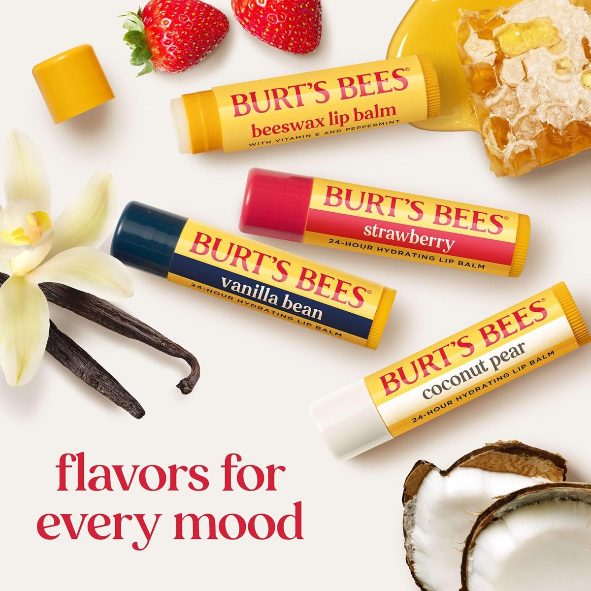 Burt's Bees Lip Balm, Vanilla Bean, 0.15 oz., 2 Tubes