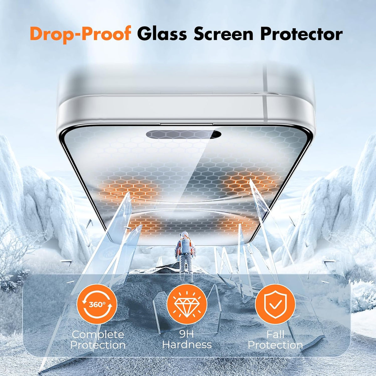 UNBREAKcable 3-Pack Screen Protector for iPhone 15, Full Coverage