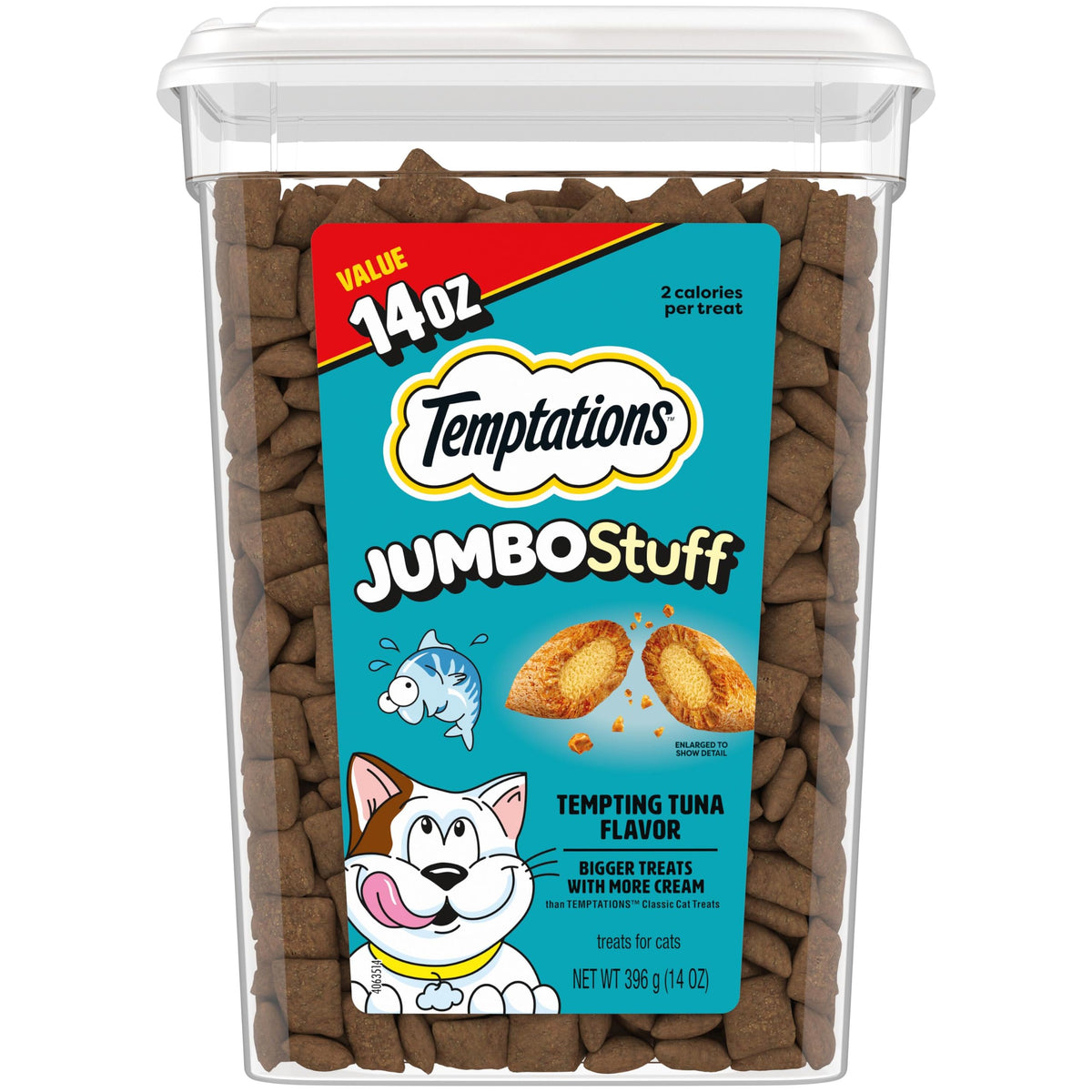 Temptations Jumbo Stuff Crunchy & Soft Cat Treats, Tuna, 5.3 oz, 10 Pack