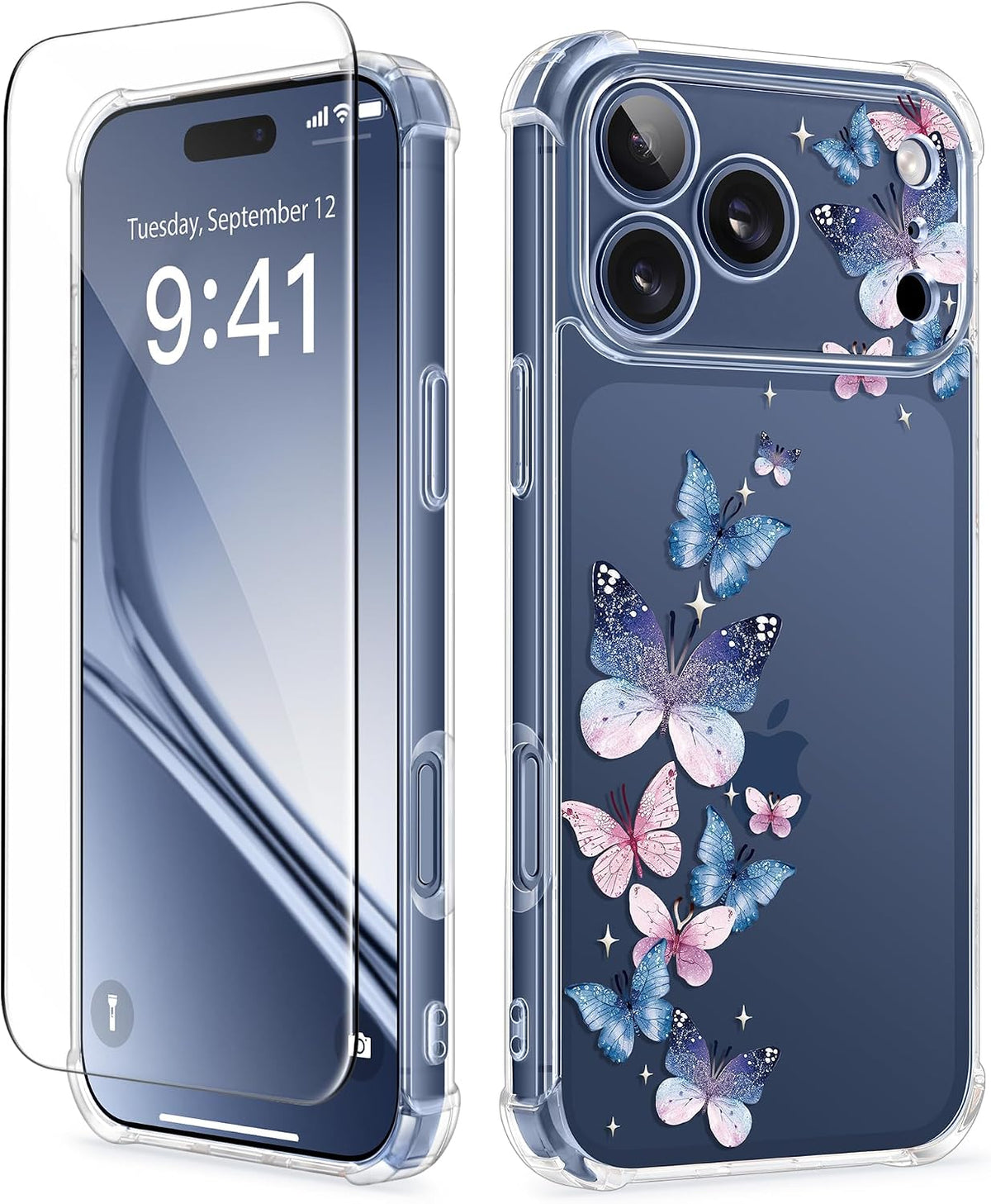 GVIEWIN for iPhone 17 Case Floral Clear Slim Women