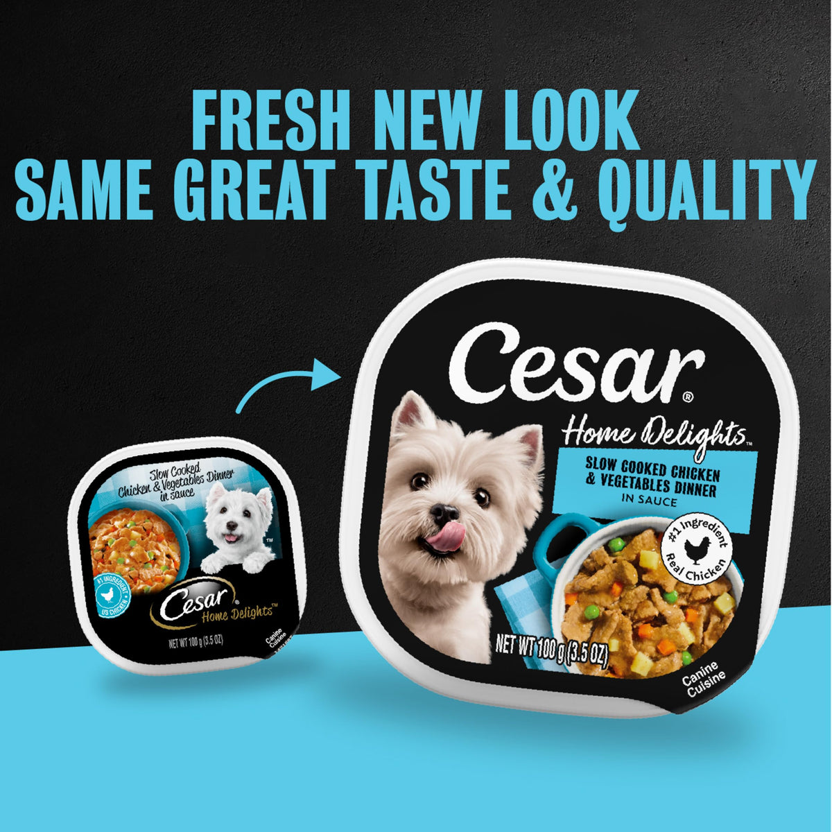 Cesar Wet Dog Food, Steak & Chicken Lovers Variety Pack, 3.5 oz, 36 count