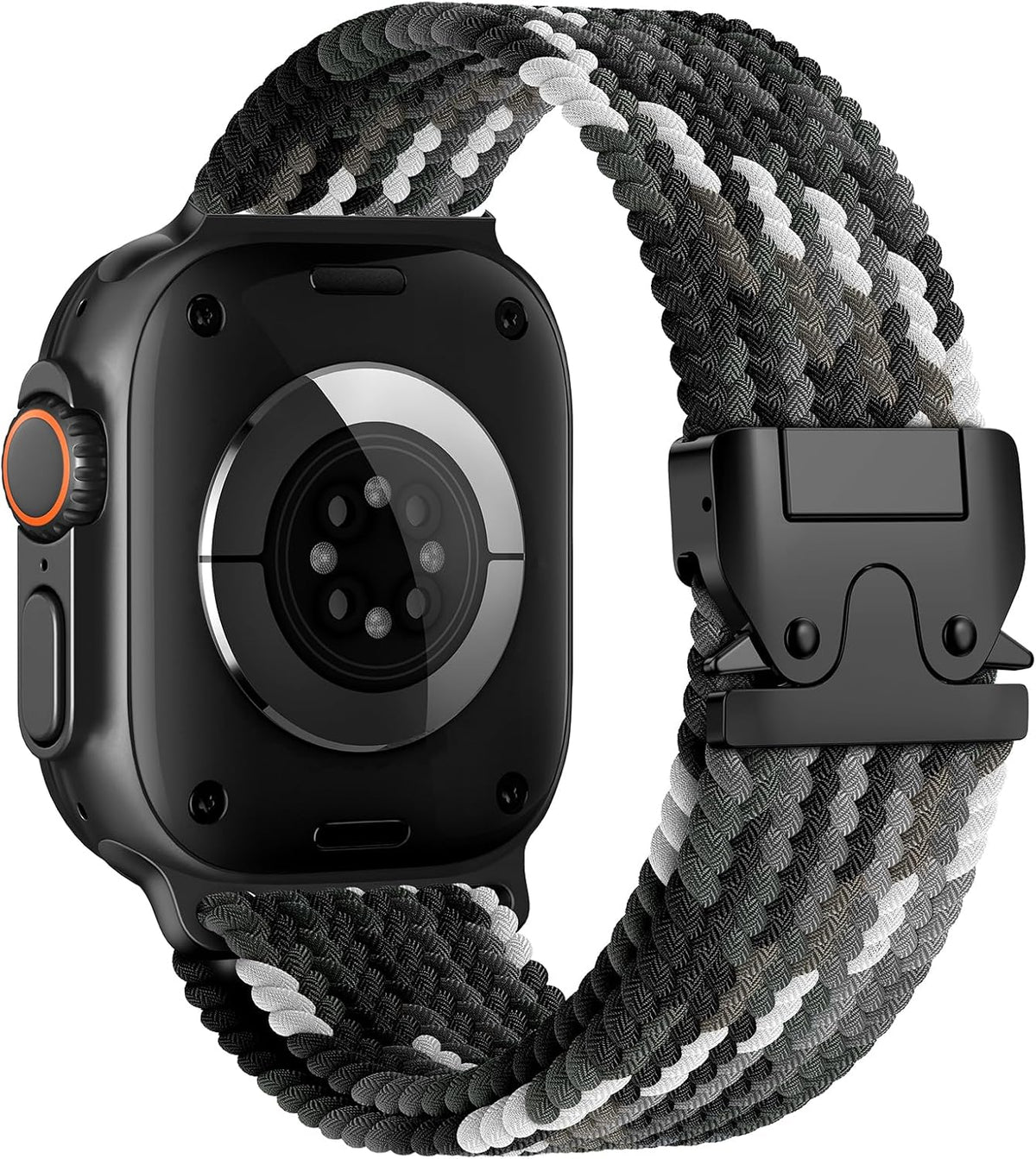 Elastic Sport Band for Apple Watch Ultra 4/3/2 Band 49mm 46mm 45mm 44mm 42mm 41mm 40mm Men, Adjustable Parachute Buckle Nylon Fabric Wristband for iWatch Series 12 11 10 SE 9 8 7 6 5 4 3