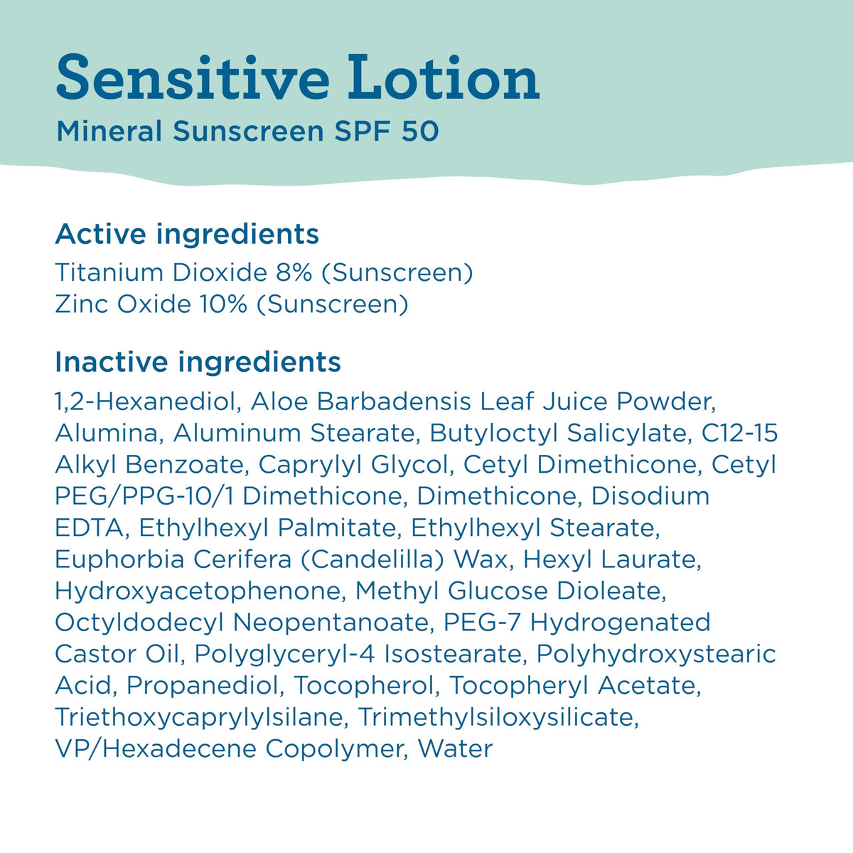 Blue Lizard Sensitive Mineral Sunscreen SPF 50 Sunscreen Lotion, 3 oz Tube