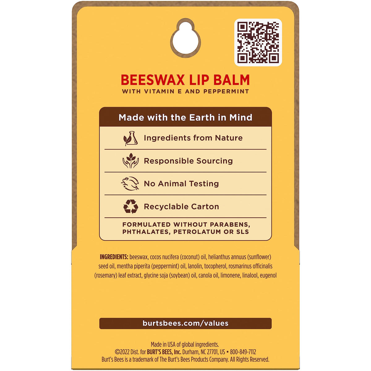 Burt's Bees Lip Balm, Vanilla Bean, 0.15 oz., 2 Tubes