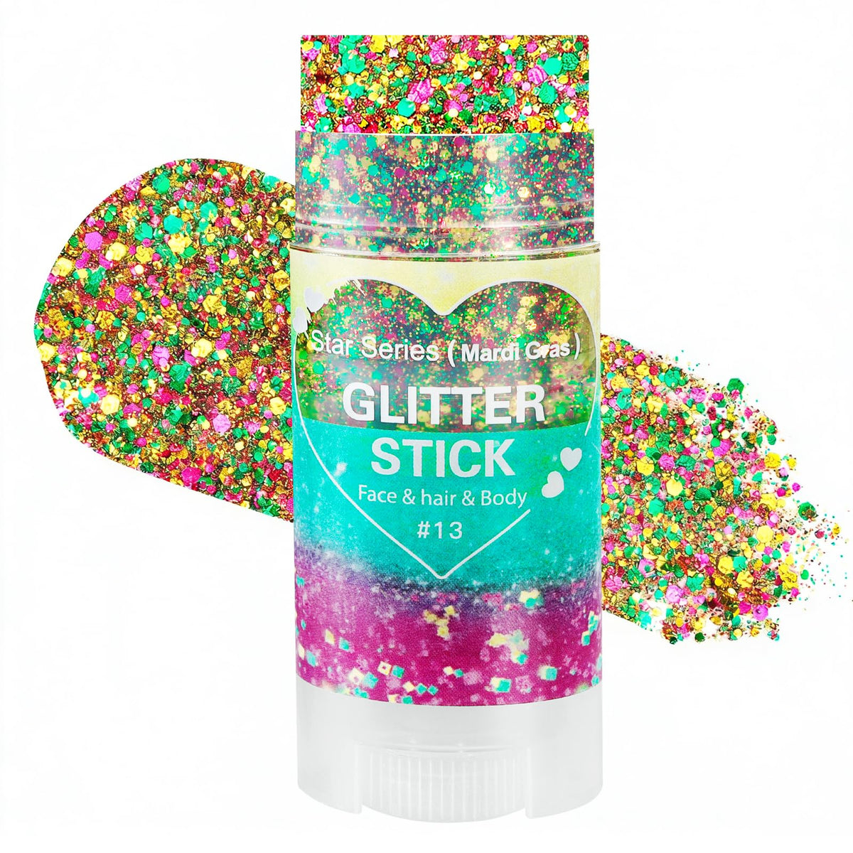 Mysense Red Face Hair Body Glitter Stick,Halloween Cosplay Sparkling Sequins Chunky Glitter Makeup,Festival Rave Concert Outfit Accessories for Women Girls Kids