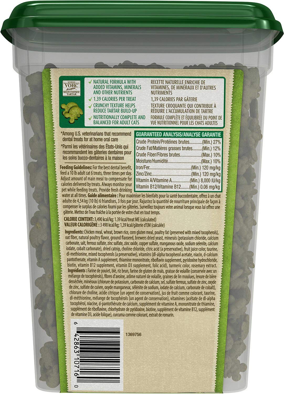 Greenies Feline Natural Dental Cat Treats, Catnip Flavor, 4.6 oz