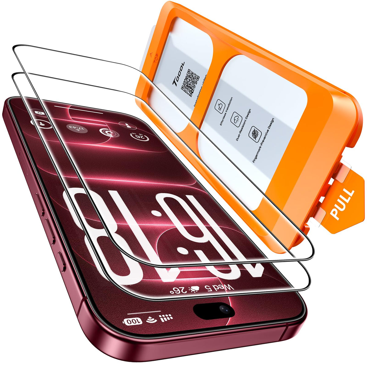 TOCOL for iPhone 17 Screen Protector, Easy Installation