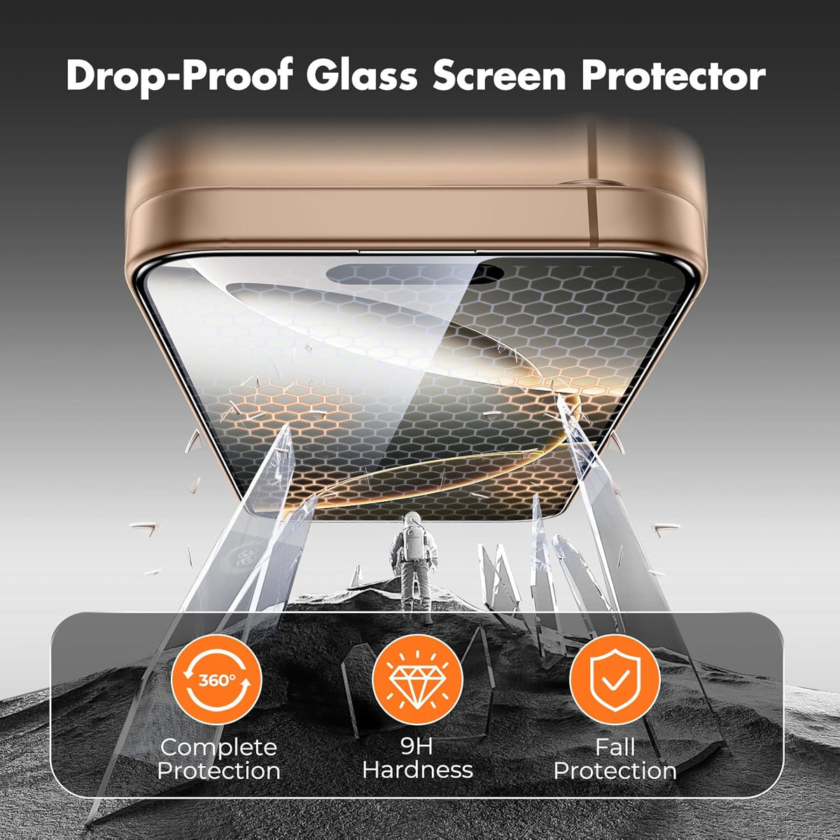 UNBREAKcable 3-Pack Screen Protector for iPhone 15, Full Coverage