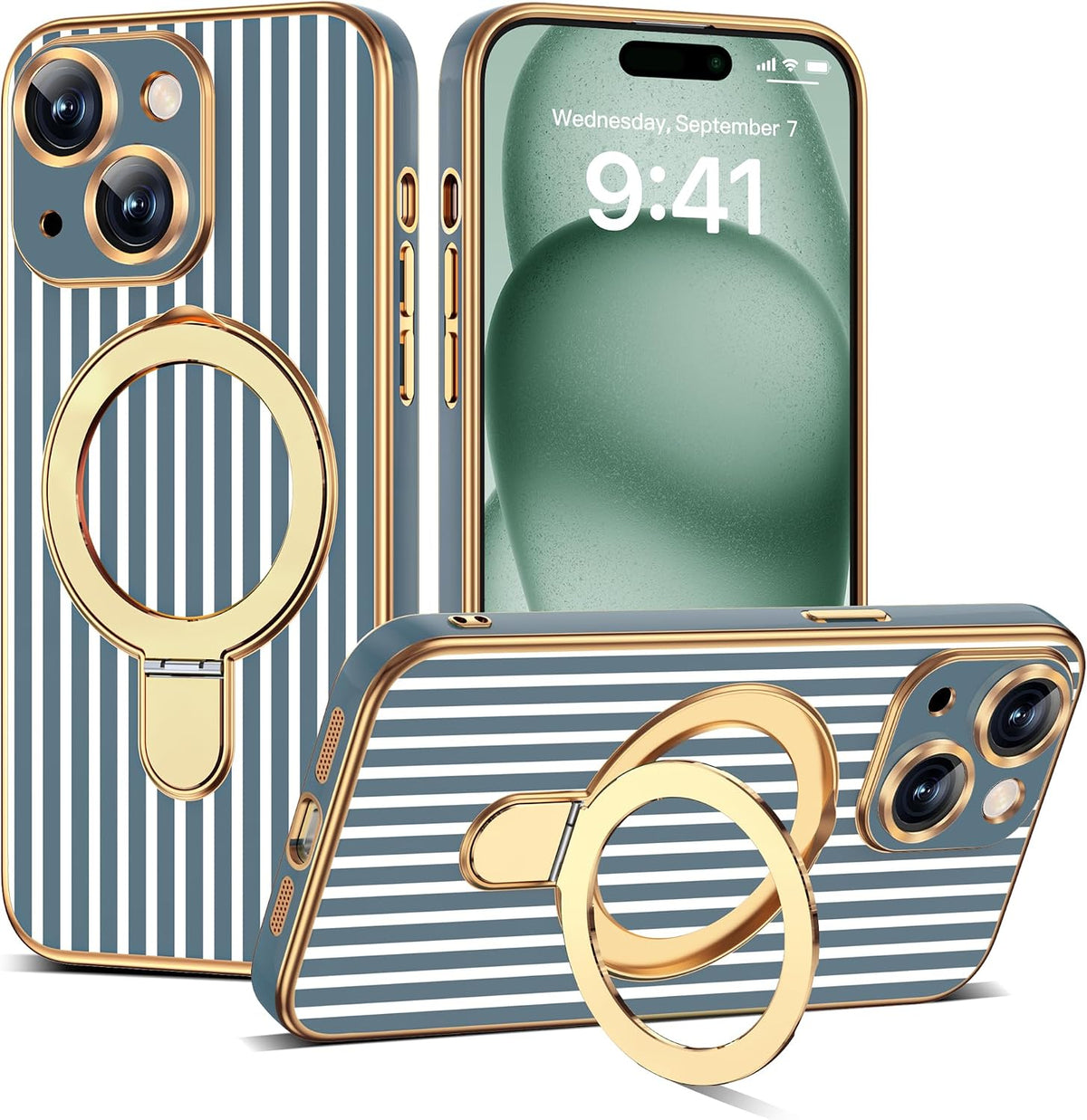 Marble Pattern Case for iPhone 11 with Stand 6.1",M-Purple