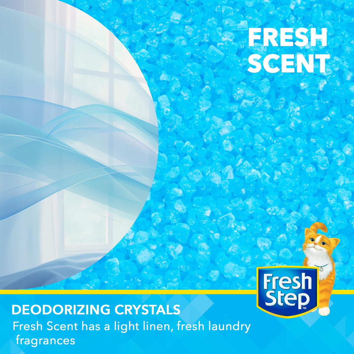 Fresh Step - Cat Litter Deodorizer, Litter Box Crystals, Fresh Scent, 15 oz