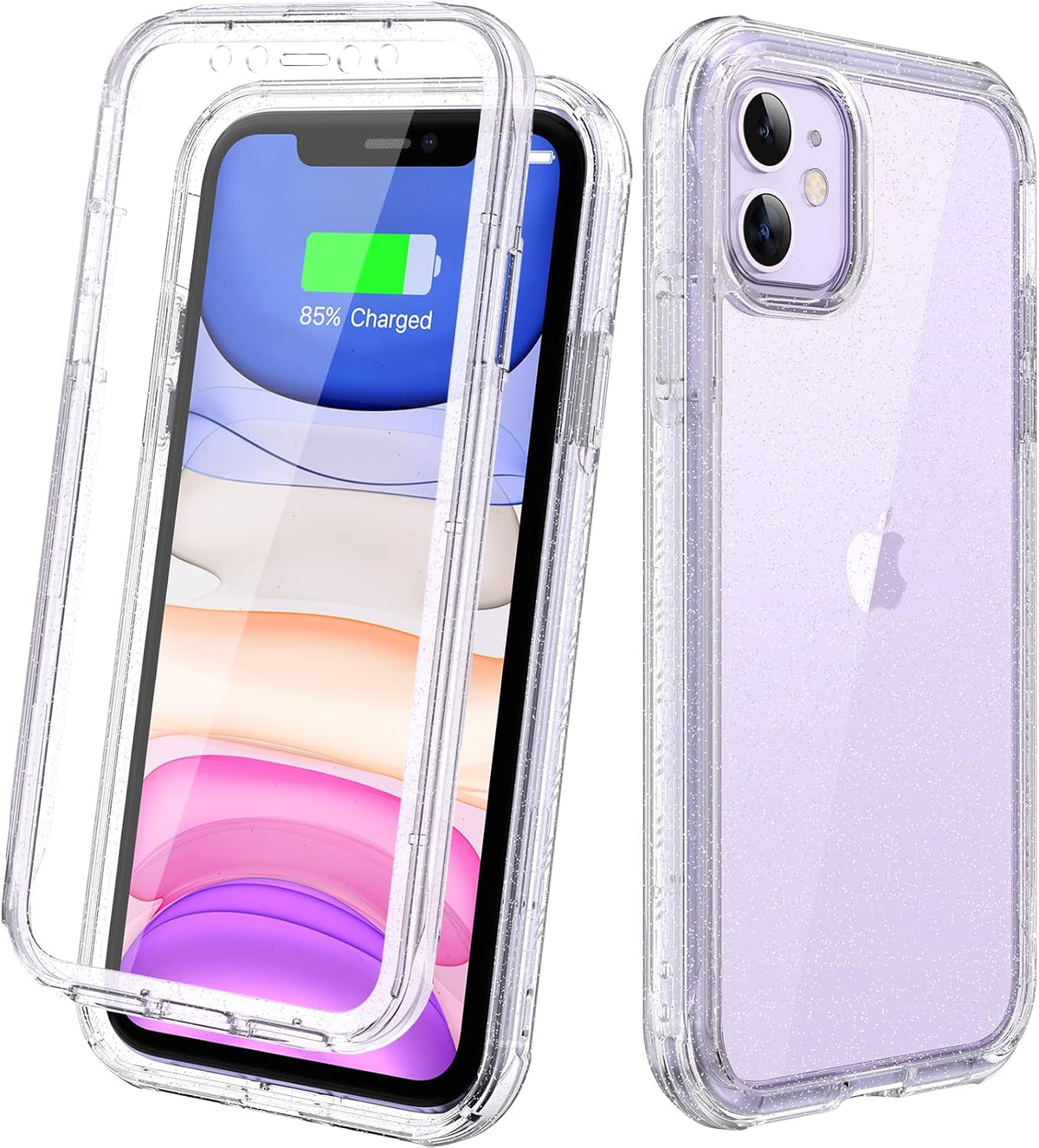 Diaclara Designed for iPhone 15 Plus Case 6.7 Inch, Full-Body Clear Bumper Cases w/Built-in Screen Protector, 360 Protective Rugged Case + Glass Camera Lens Protector,Mint Green