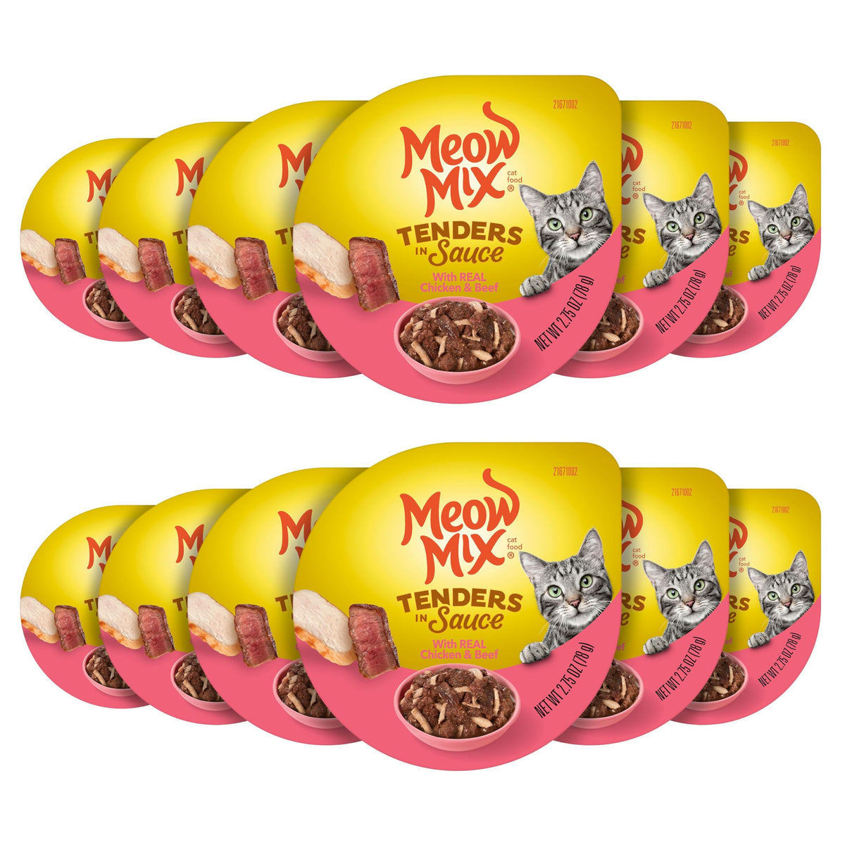 Meow Mix Poultry & Beef Favorites, Wet Food Variety Pack, 24 Cups