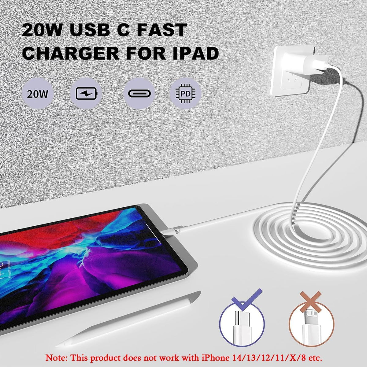 iPhone 18 17 16 15 Charger Fast Charging 2Pack Apple USB C Charger Block