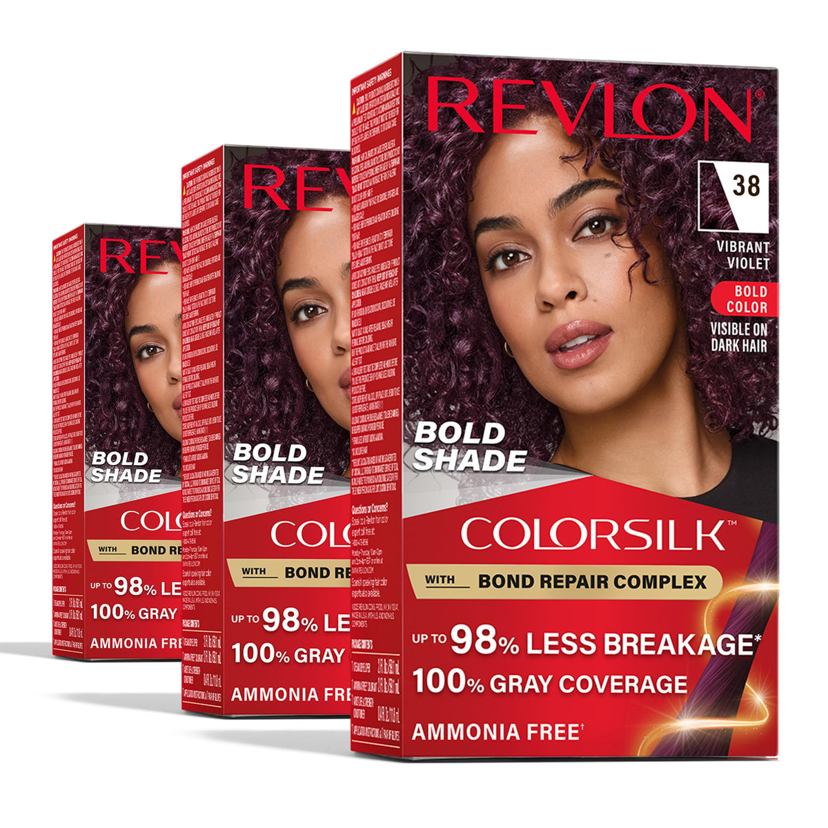 Revlon ColorSilk with Bond Repair Hair Color, 51 Light Brown, 3pk