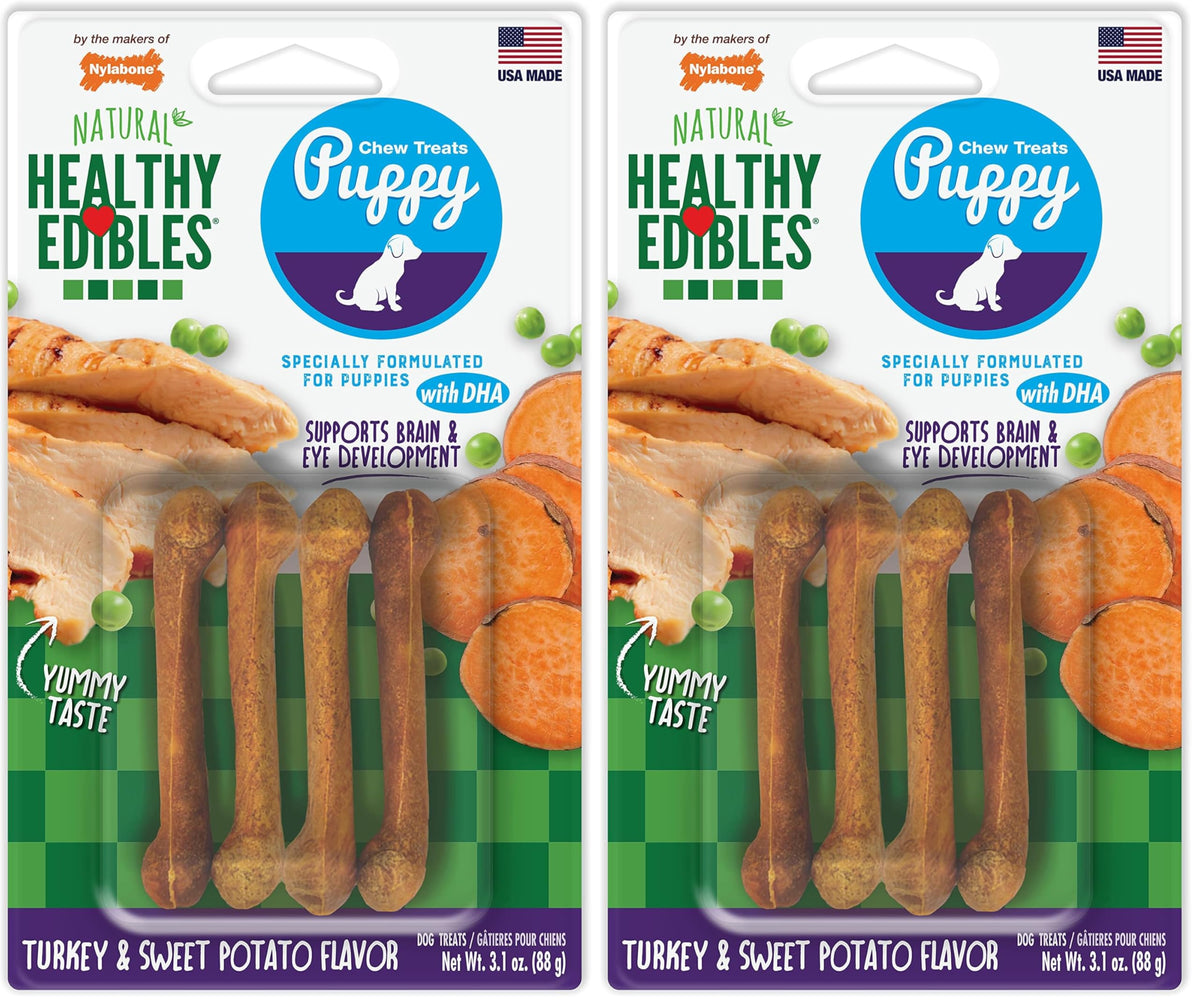 Nylabone Healthy Edibles Puppy Dog Treats Variety Pack, 3 Count