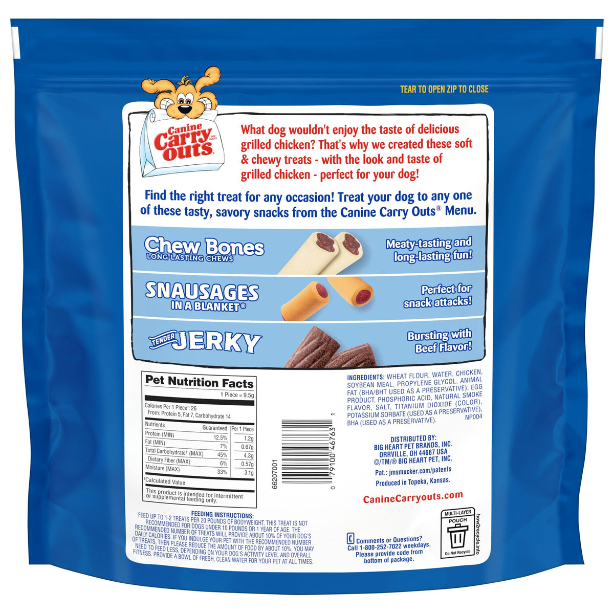 Canine Carry Outs Bacon Flavor Dog Treats, 47 Ounce Bag