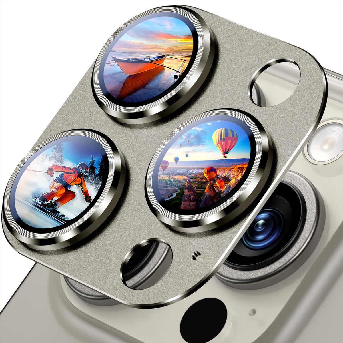 Uyiton for iPhone 18 Pro Camera Lens Protector, Metal Frame Glass Cover