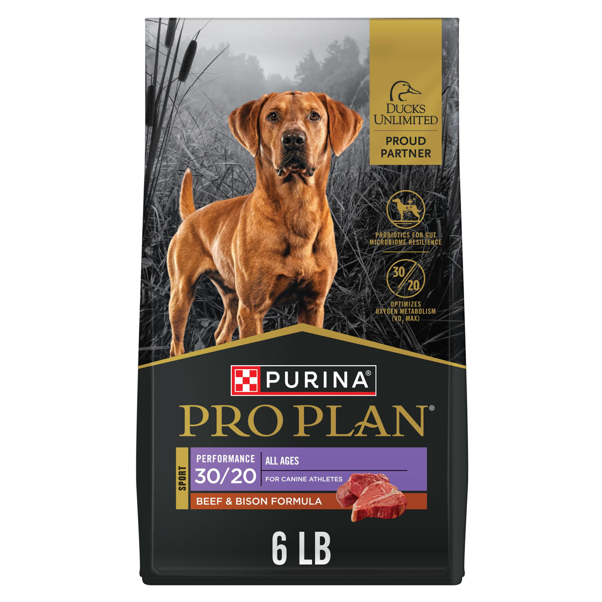Purina Pro Plan Sport 30/20 High Protein Dry Dog Food, Beef & Bison, 33 lb