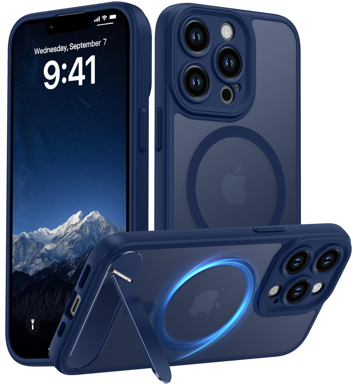 Magnetic Compatible with iPhone 16 Case, [Built-in Kickstand][Full Camera Protection][Compatible with MagSafe][Anti-Fingerprint] Shockproof Phone Case for iPhone 16 6.1",Brown