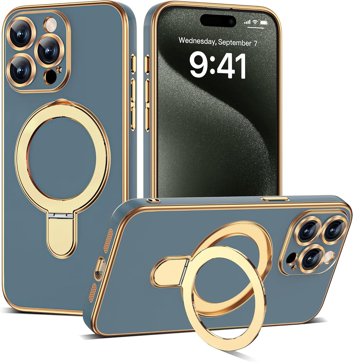 Marble Pattern Case for iPhone 11 with Stand 6.1",M-Purple
