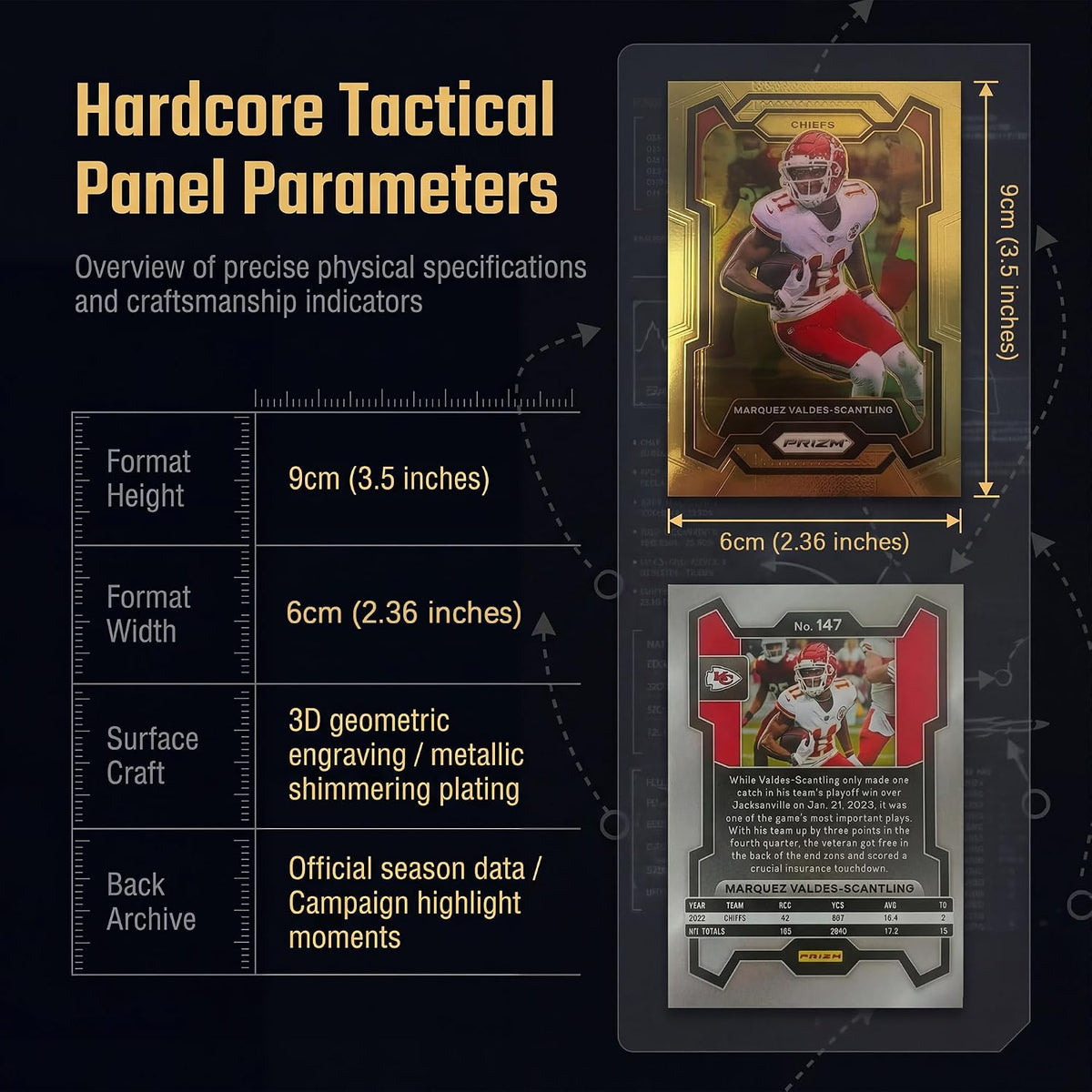 Football Trading Cards Box 50pc Gold-Finish Rookies & Veterans Set