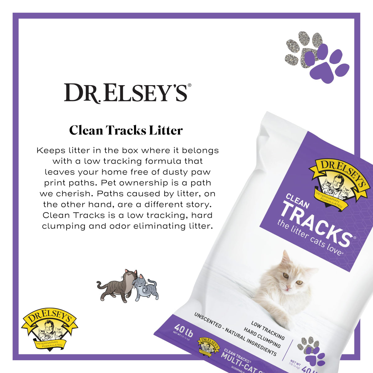 Dr. Elsey's Clean Tracks Clumping Clay Cat Litter 18 lb. Bag