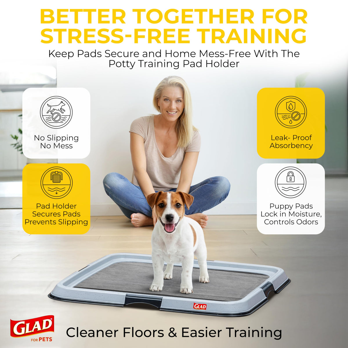 Glad for Pets, Activated Carbon, Large Puppy Pads, Dog Pee Pads, 150 Count