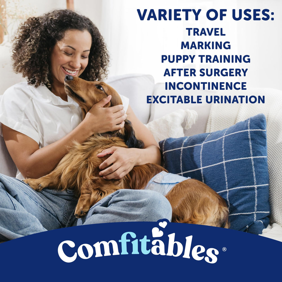 Hartz Comfitables Disposable Male Dog Wraps Stretchy Waistband, M 36 Count