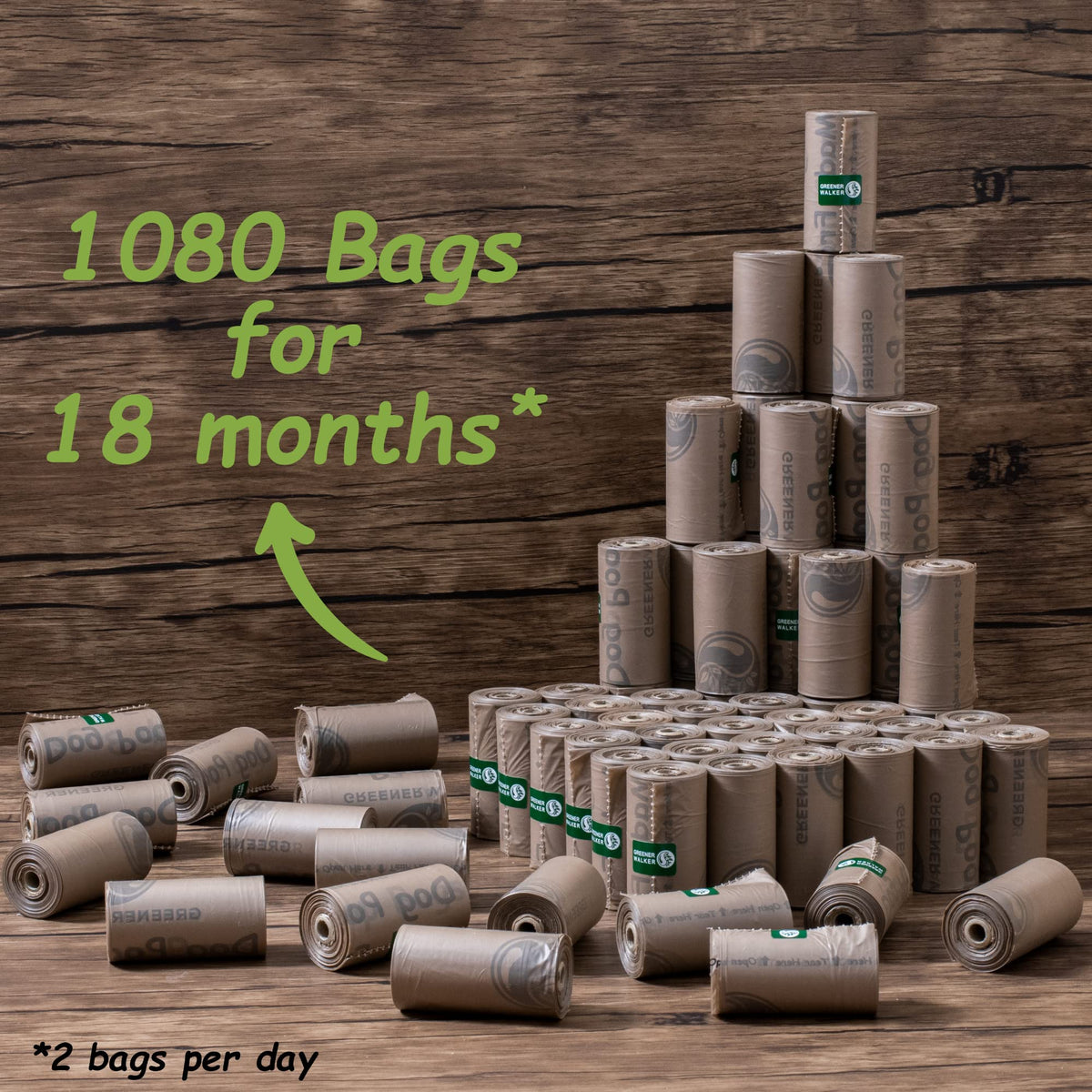 GREENER WALKER Poop Bags for Dog Waste-540 Bags,Extra Thick Strong 100% Leak Proof Dog waste Bags (Deep Green)