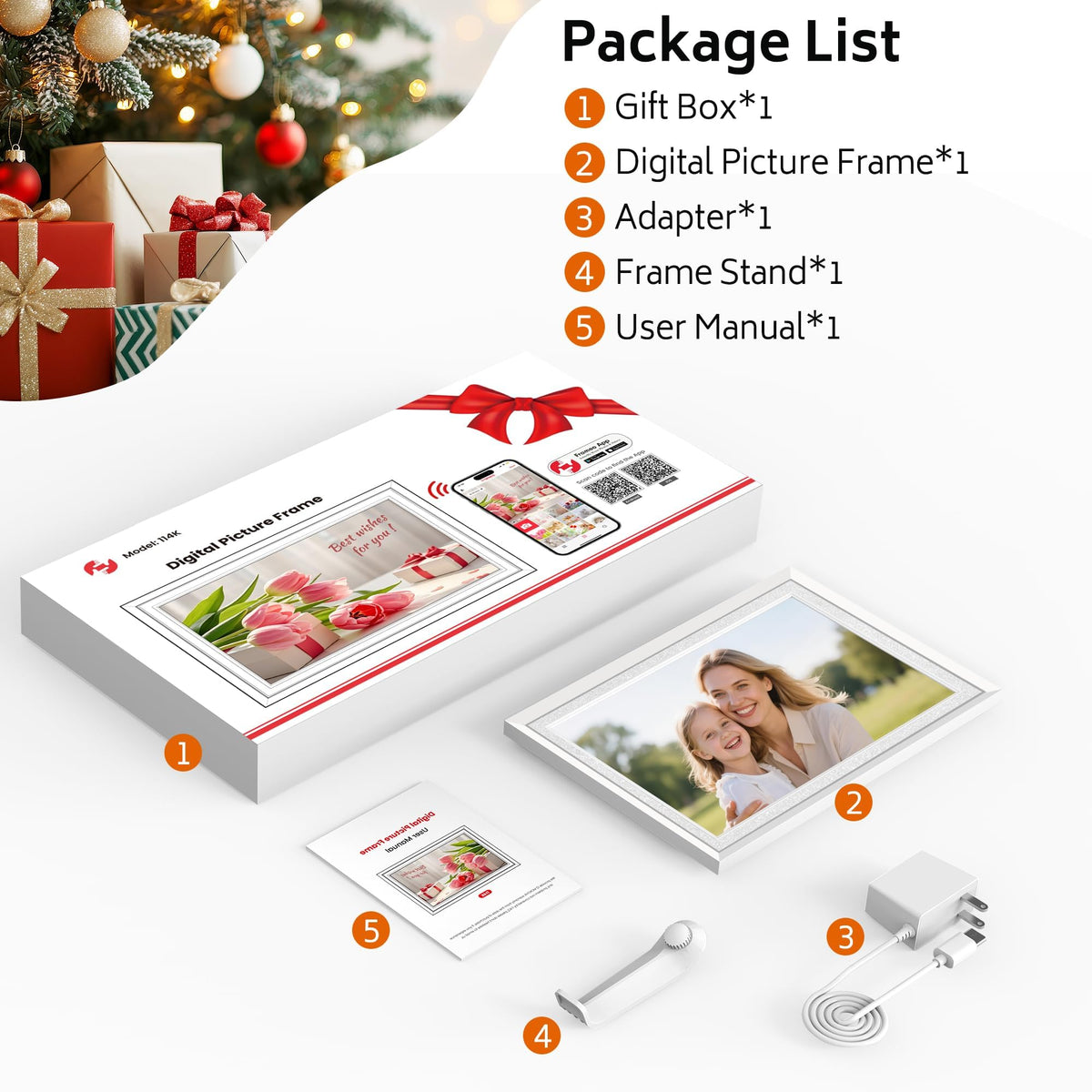 Frameo WiFi Digital Photo Frame 10.1 Inch - 1280x800 HD IPS Touch Screen Picture Frame Electronic, 32GB Memory, Auto Rotate, Wall Mountable, Digital PictureFrame for Sharing Photos and Videos