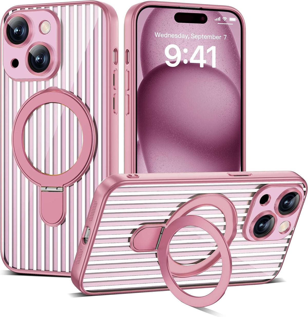 Marble Pattern Case for iPhone 11 with Stand 6.1",M-Purple