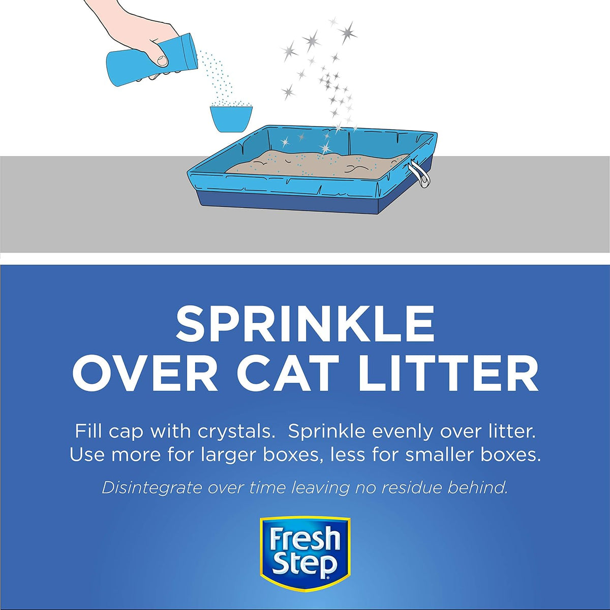 Fresh Step - Cat Litter Deodorizer, Litter Box Crystals, Fresh Scent, 15 oz